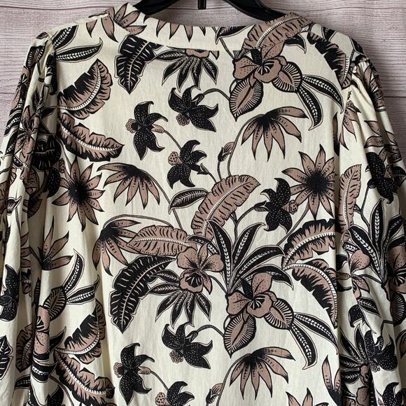 June + Vie by Roaman's Midi Lino Soleil Shirt Dress Floral Plus Size 14/16 M - Picture 14 of 16